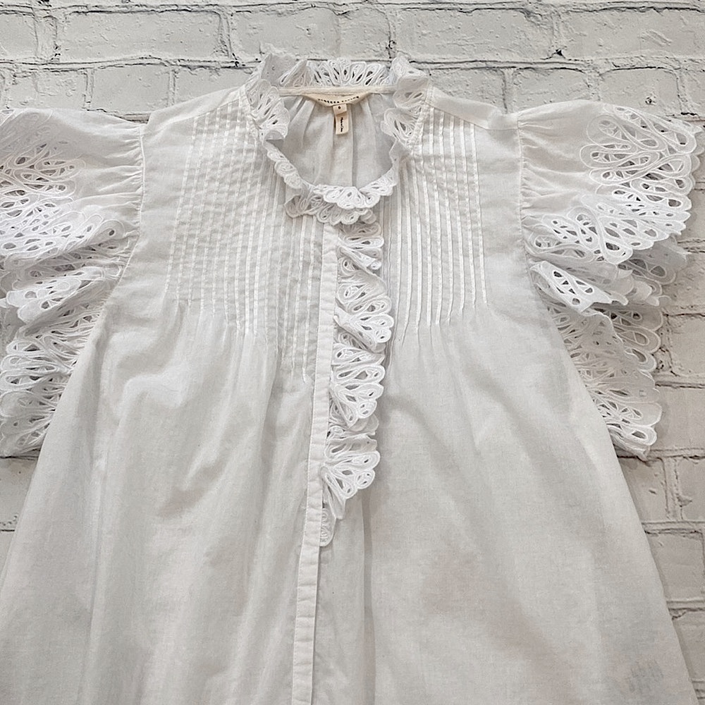 Rebecca Taylor Nouveau Eyelet Cotton Top - Picture 4 of 14